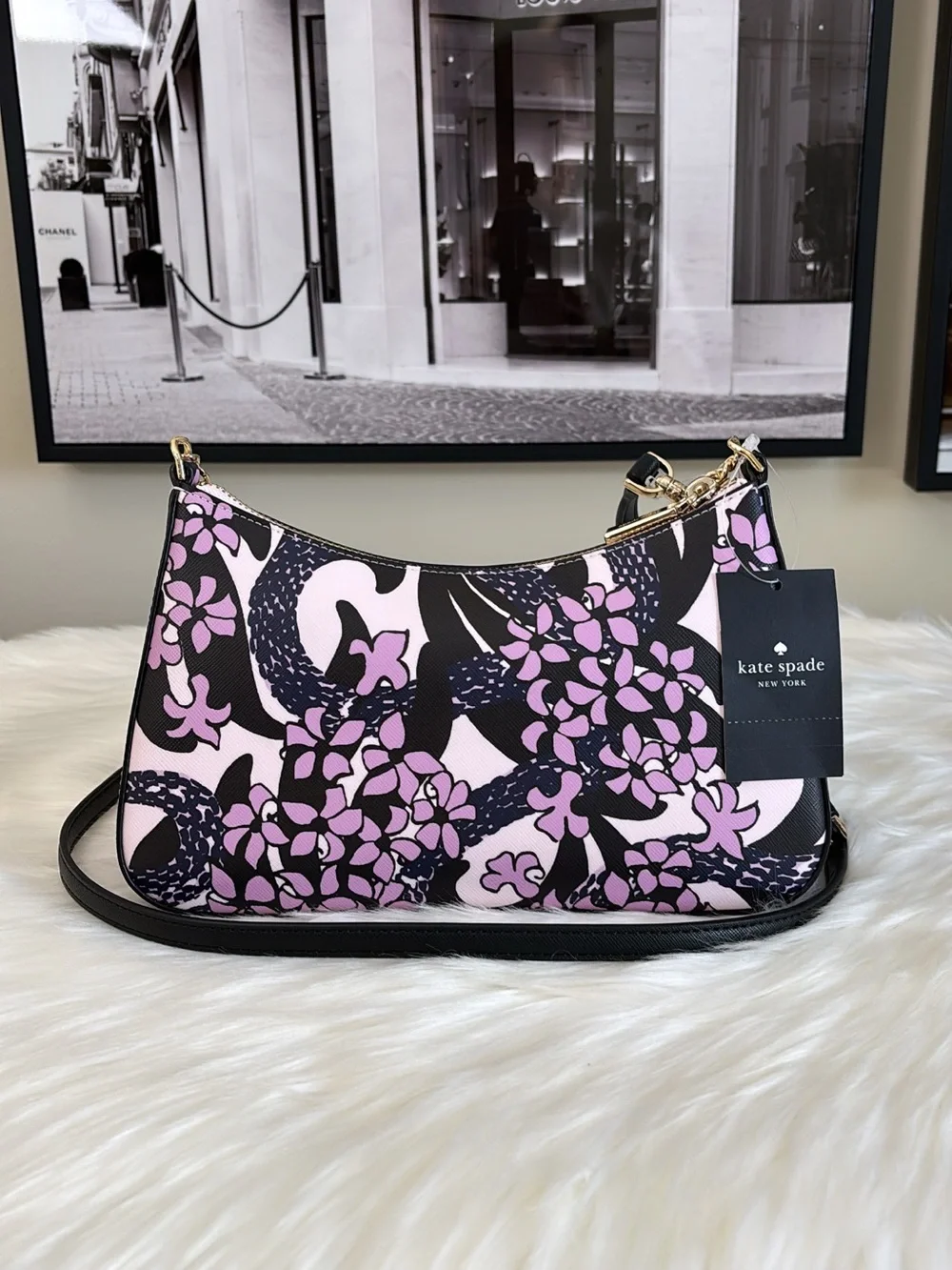 Kate Spade New York SNAKE GARDEN PRINTED MEDIUM CONVERTIBLE CROSSBODY